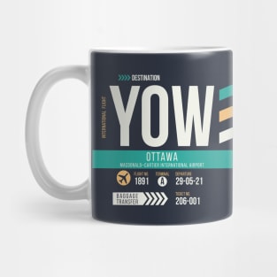 Ottawa (YOW) Airport Code Baggage Tag Mug